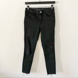 AMERICAN EAGLE Women's Size 4 Black Hi-Rise Jegging Skinny Cropped Stretch Jeans